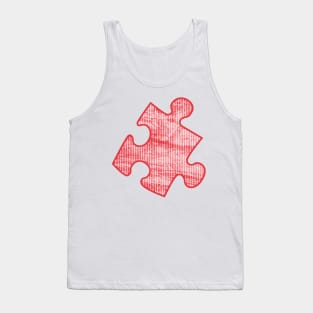 White stripes on red grunge puzzle Tank Top